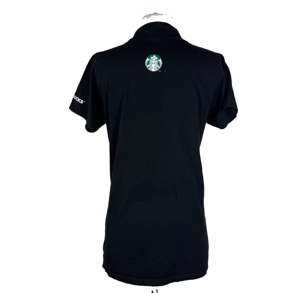 Black Women's Starbucks Coffee Gear Employee Polo Shirt Size XL Excellent